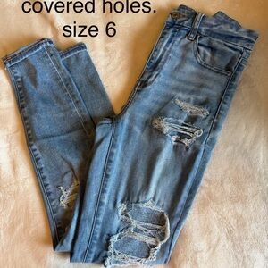American Eagle Outfitters Distressed Skinny Jeans size 6